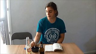 Huge burps from the smoking girl with a dirty socks obsession