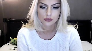 Sexy slut secretary whore shows her big boobs on webcam