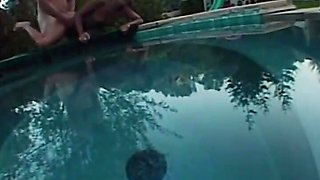 Beautiful Young Black Woman Ass Fucked by Big Cock in the Pool