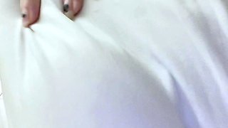 Big Boobed Blonde Masturbates With A Dildo In The Bathroom