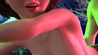 Sexy MILF Cass Fucked Against a Tree Halloween Special