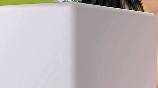 3D Animated Sex Videos Gorgeous Asian Babe Masturbates with a Cucumber at the Gym
