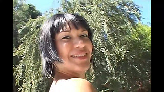 Big booty ebony gets BBC by the pool