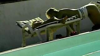 Attractive Blonde Dolls Having Lesbian Fun by the Pool