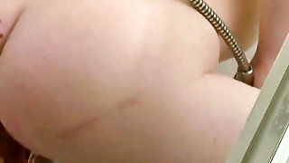 Shower time with small boobs girl