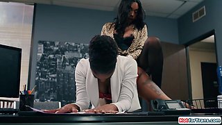 Shemale secretary banging her lady boss