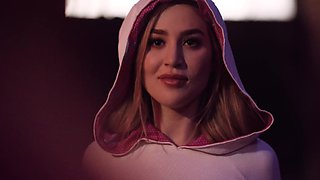 Two pornstars, Blake Blossom and Tyler Cruise, are having fun in a playful couple setting.