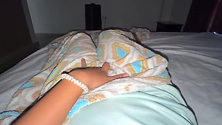 Teen fingers her shaved pussy in the morning - Solo POV