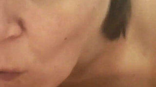 Mature Marie Sucking the Cum Out and Showing Cum in Mouth POV