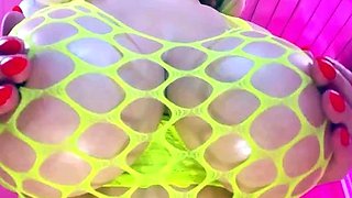 Violet Doll - Neon Fishnet Body Worship