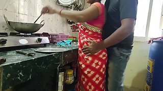 Desi Wife Ashu Gets Creamed by Servant while Cooking