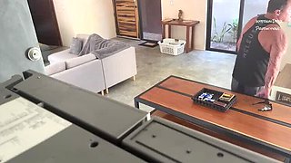 Nanny Cam Catches Hot Babysitter Giving Blowjob in Kitchen - Real Amateur Caught Naked