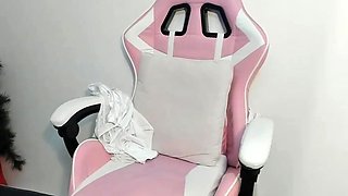 Smoking fetish with brunette in sexy lingerie