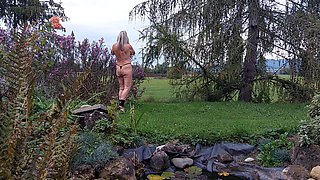 Martina Brings Her Neighbor to Her Garden and Gets Fucked