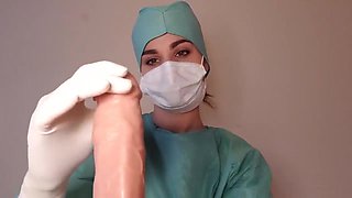 Handjob nurse glove cum