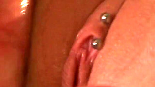 Blistering chic gets her shaved pussy bonked hard at their living room