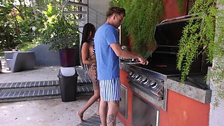 Interracial dicking in doggy style position with Cali Sweets