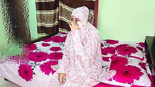 Indian Muslim Girl in Burkha Enjoys Romantic Rainy Night