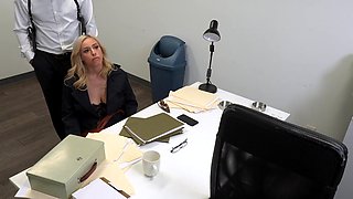 Rough dicking in the office with blonde Lory Lace wearing lingerie