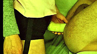 Femdom Wife Pegging Husband with Big Dildo and Very Deep