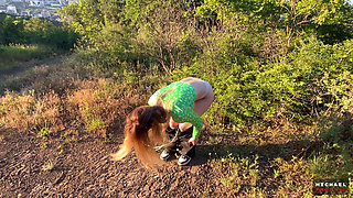 Big Ass Stranger Doggy Fucked in Public Park - Cum Walk in Panties