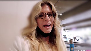 Beautiful milf Cory Chase in glasses, solo play.