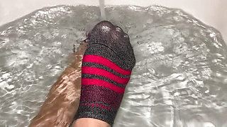 Wet Sock Fetish in Athletic Socks