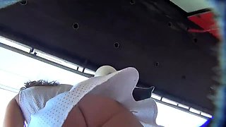 Delightful amateur babe with a magnificent ass upskirt