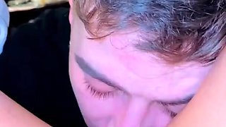 Handsome guy sucking and eating on her wet pussy till she cums