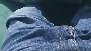 Step mom in bed touching step son dick with her hand over his jeans