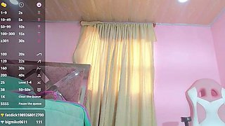 Hot busty masturbating shemale toys her ass