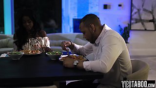 Petite ebony mom dominates BIG BLACK DICK husband
