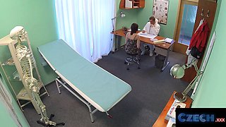 She gets her big czech melons out for the therapist - czech porn