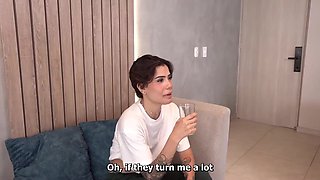Delivery girl gets her ass covered in cum