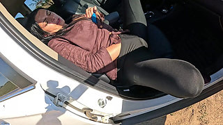 Intense Car Play - Tight Leggings Masturbation, Blowjob & Messy Facial 305