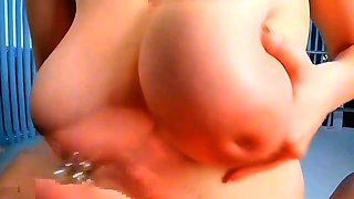 Big Tits Milf gives Titsjob - Amateur closeup POV Titty fucking with juicy monster tits