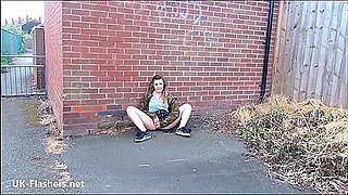 Amateur babe Dorothys public blowjob and outdoor flashing of sexy girl next door stripping and teasing and giving head