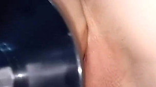 Sex Machine Fucks Wet Creamy Pussy of Horny Girl with Big Ass for the First Time Close up