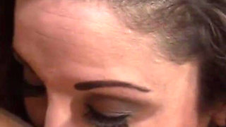 Busty nurse is licking a wet twat