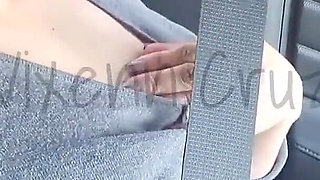 Risky Public Masturbation Inside the Taxi Non-tinted