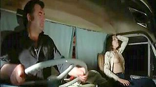 Vintage porn movie with a hot babe bonked in a truck