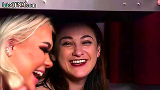 CFNM nasty babes cocksucking lucky guy