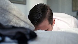 Luxurious curvaceous coworker Octavia Red entices busy man Nathan Bronson into fucking her deep.