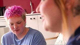 Huge clit licked and massaged during lesbian sex