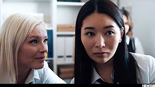 Talented Tiffany Tatum and Leana Lovings - bondage clip - Hentaied