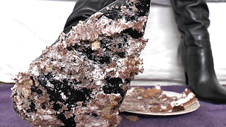 Smoking Mistress and Cake From Boot Soles POV Clip, Lady Victoria Valente