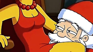 Santa Claus Fucks Married Housewife Marge Simpson on Christmas Day