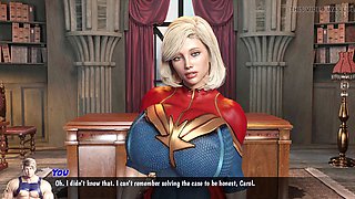 Yoga session with big stepmom in a 3D animated superhero world