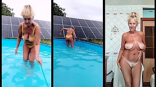 Lukerya's After Pool Fun - Amateur MILF Solo Pleasure in Lingerie