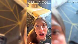 Luna Doll Gets Rough Hotel Fuck - Big Tits, Deep Throat & Cum in Mouth